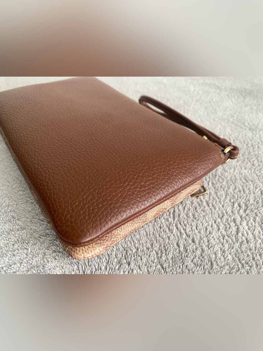 Coach Signature Tan Wristlet Clutch - Picture 2 of 15